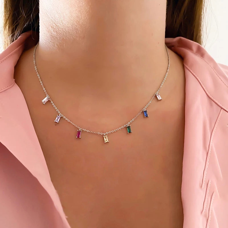 Necklace with Chakra Balancing Colour AAA Zirconias