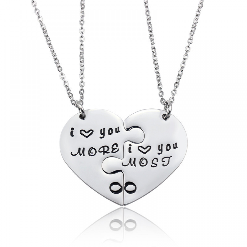 Matching sales heart necklaces