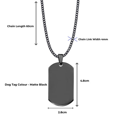 Men Black Stainless Steel Dog Tag Necklace Gift Ready – BeautyMogul