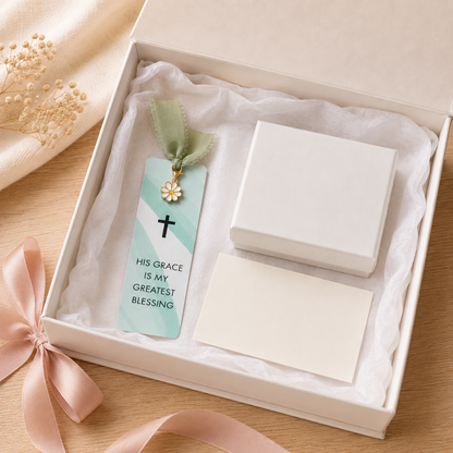 Faith Collection Handmade Christian Bookmark with Ribbon & Charm