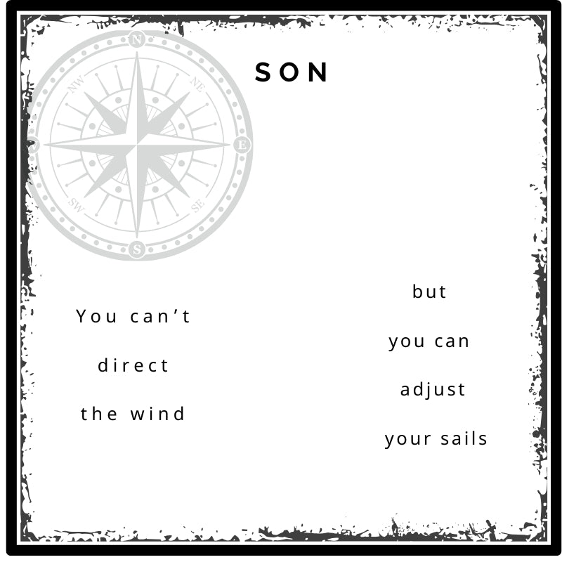 Men's Compass Pendant Necklace with Custom Designed Card Option