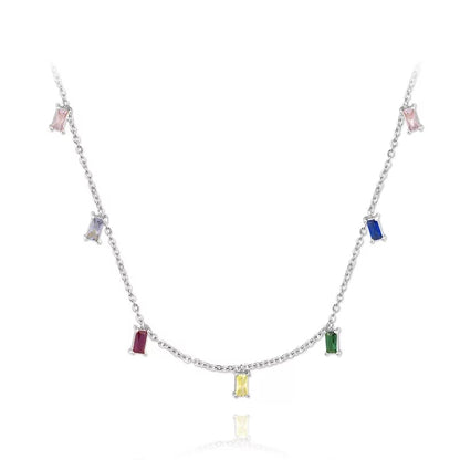 Necklace with Chakra Balancing Colour AAA Zirconia's