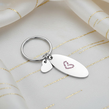 I Love You Mom Silver Keyring 