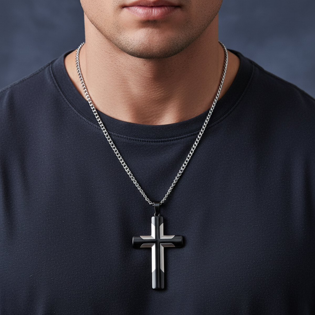 Beautymogul-Two-tone-black-silver-pendant-chain