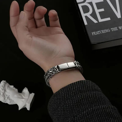 Beautymogul-Weaved-Stainless Steel Bracelet-size-model