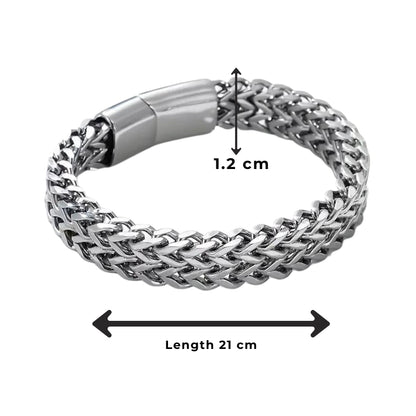 Beautymogul-Weaved-Stainless Steel Bracelet-size