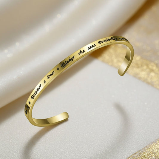 High Achiever Dreamer Thinker Silver Bracelet