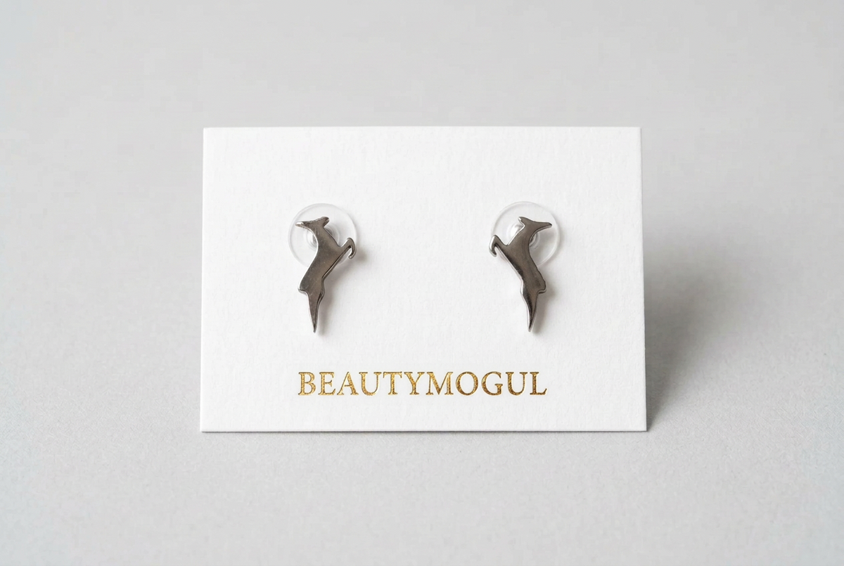 Beautymogul-earring-card-display beautymogul-silver-tone-buck-stud-earrings-flat-lay