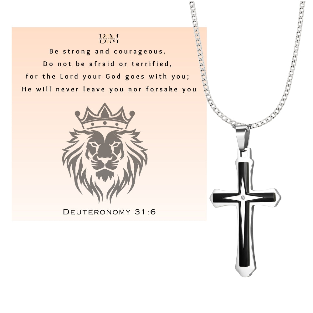 Black-Silver-Cross-Pendant-Gift-Set