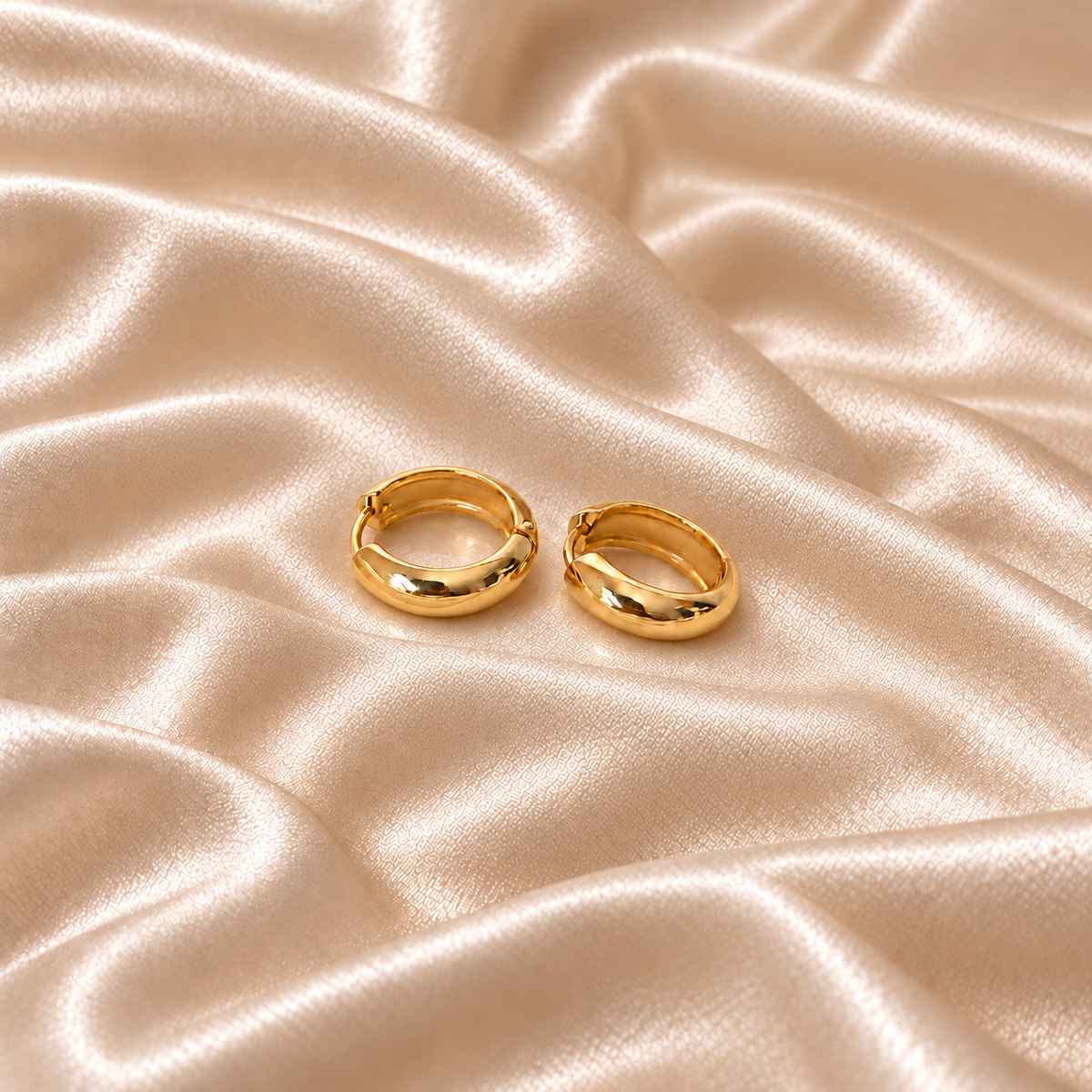 Everyday Muse Gold-Tone Huggie Hoop Earrings | Stainless Steel