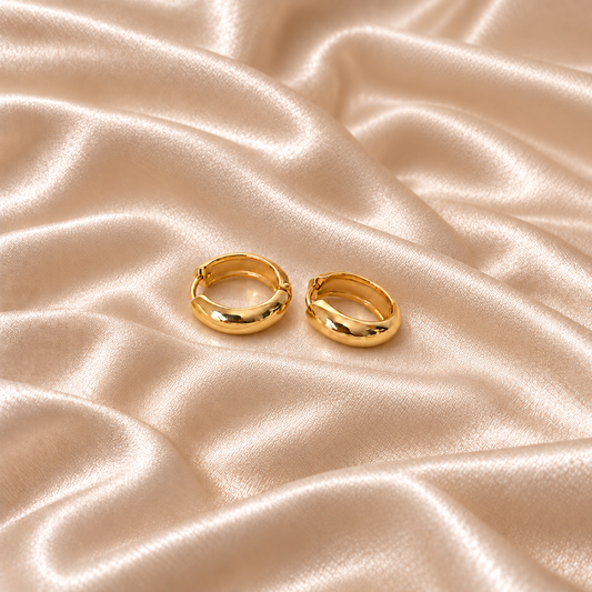 Everyday Muse Gold-Tone Huggie Hoop Earrings | Stainless Steel