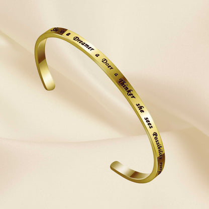 High Achiever Doer Thinker Gold Bracelet