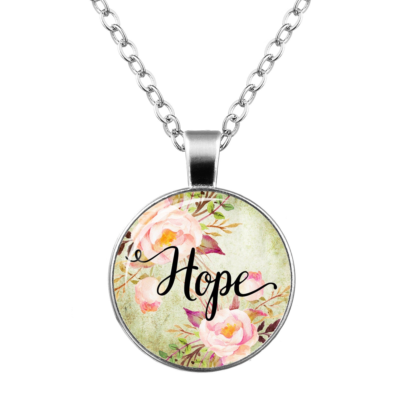 Motivational Hope Resin Necklace.