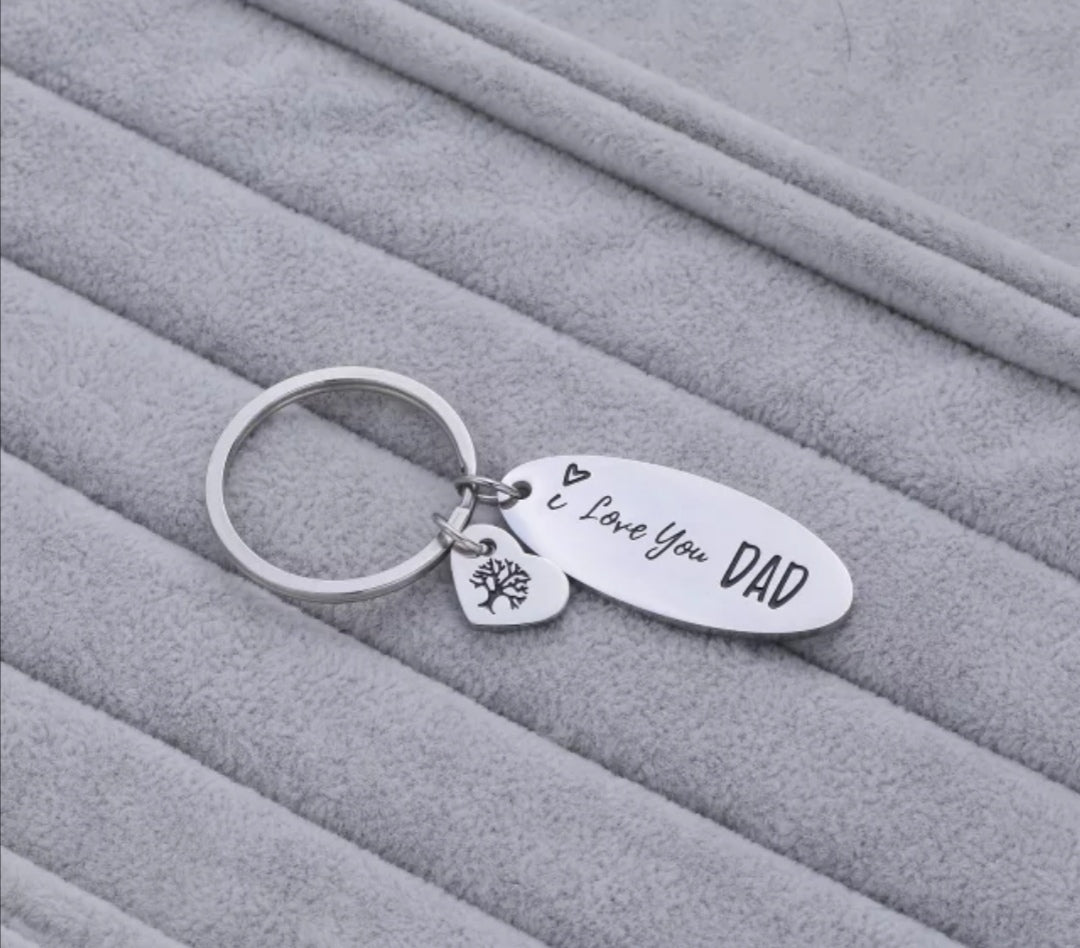 Love You Dad Silver Keyring