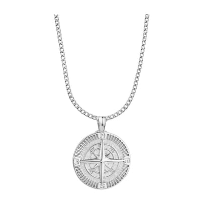 Men's Compass Pendant Necklace with Custom Designed Card Option