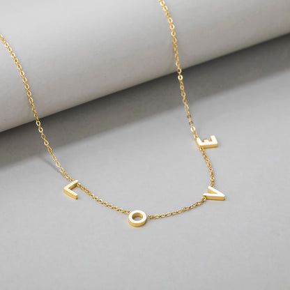 LOVE Alphabet Gold Necklace