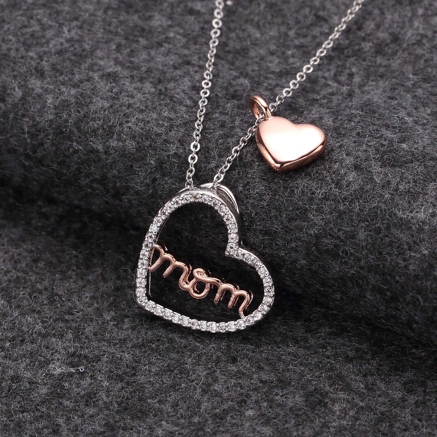    Sterling Silver Zirconia Mom Necklace