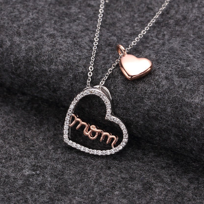    Sterling Silver Zirconia Mom Necklace