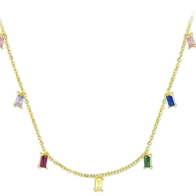 Necklace with Chakra Balancing Colour AAA Zirconia's