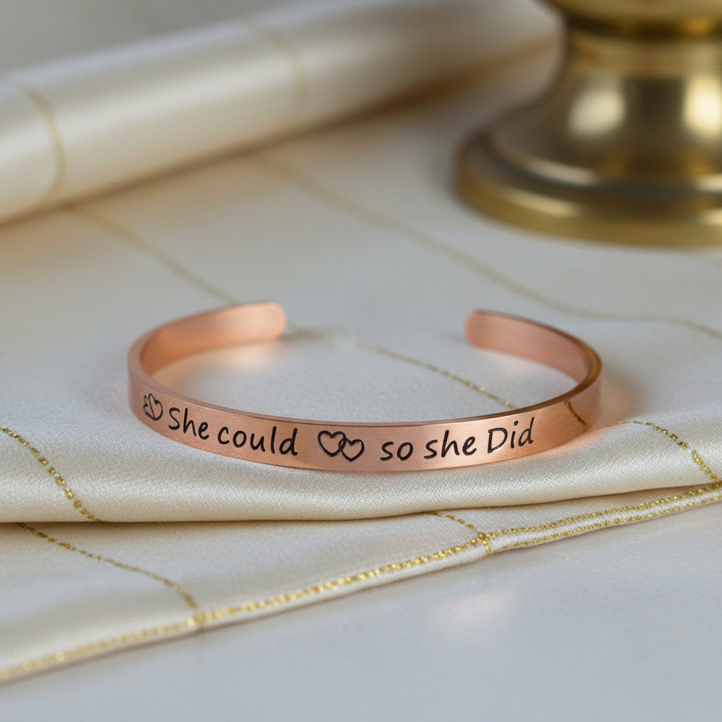 She Believed She Could Bracelet -Rose Gold