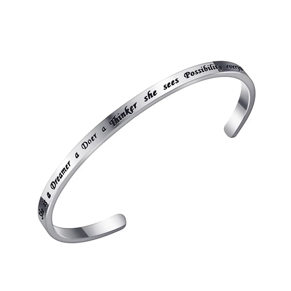 High Achiever Dreamer Thinker Silver Bracelet