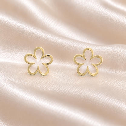 Gold-Tone Flower Outline Stud Earrings